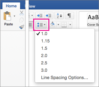 changing default spacing in outlook for mac